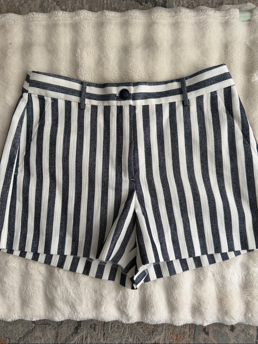 LOFT Navy and White Striped Women’s Shorts